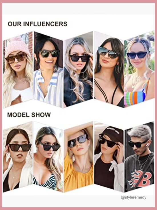 Trendy Oversized Square Cateye Polarized Sunglasses Big Frame Shades main image 6